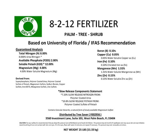 Palm fertilizer - 8-2-12,